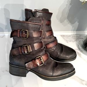 Fred Segal distressed Moto boots